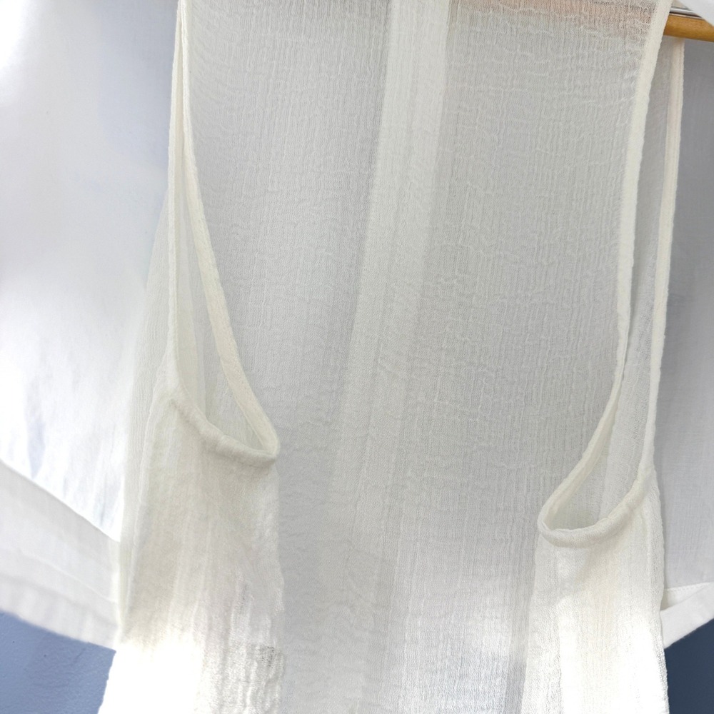 Helmut Lang Y2K Layered Button Down Shirt Womens TP White‎ Sheer Gauze Cotton - Picture 9 of 9